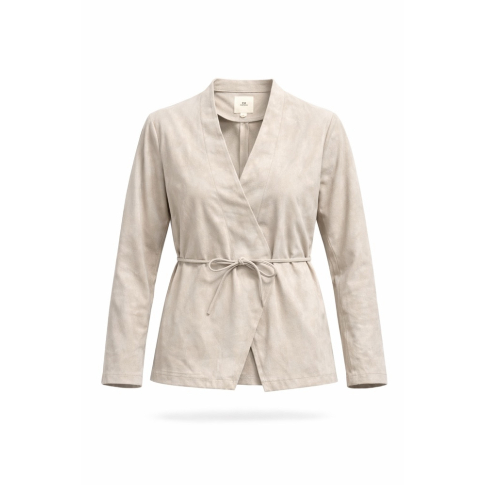 Thread & Supply Jacket Cardigan Womens Beige Open Front Pockets Drawstring NWT S